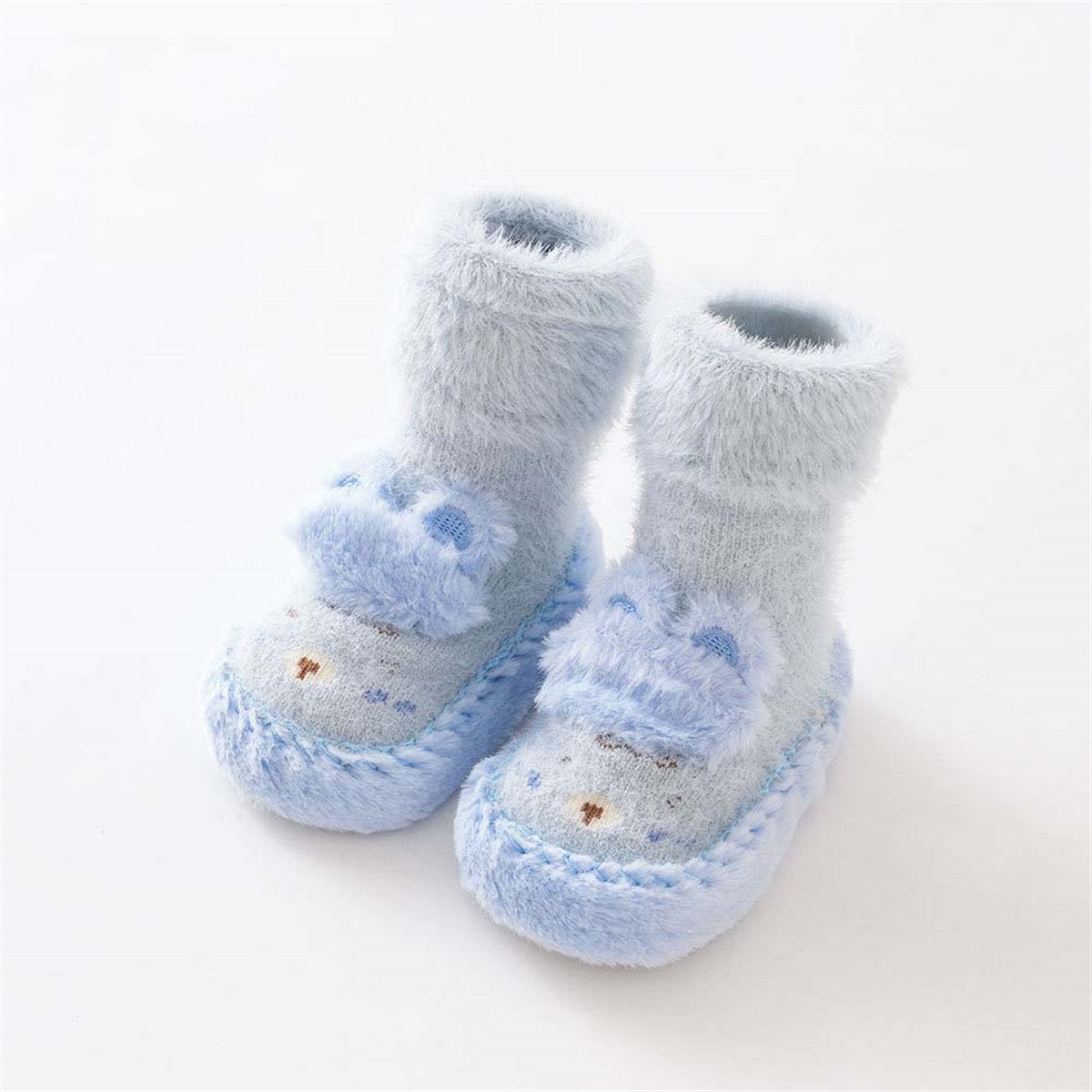 Children's autumn and winter cute plush animals warm breathable soft bottom baby socks