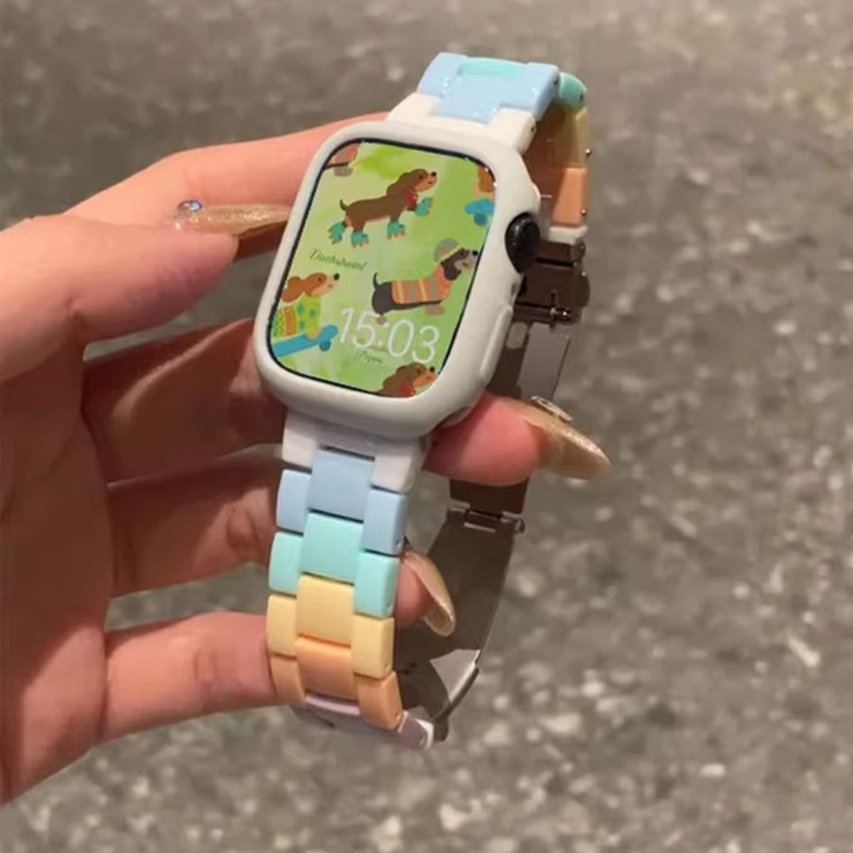 Replacement resin strap for Apple Watch