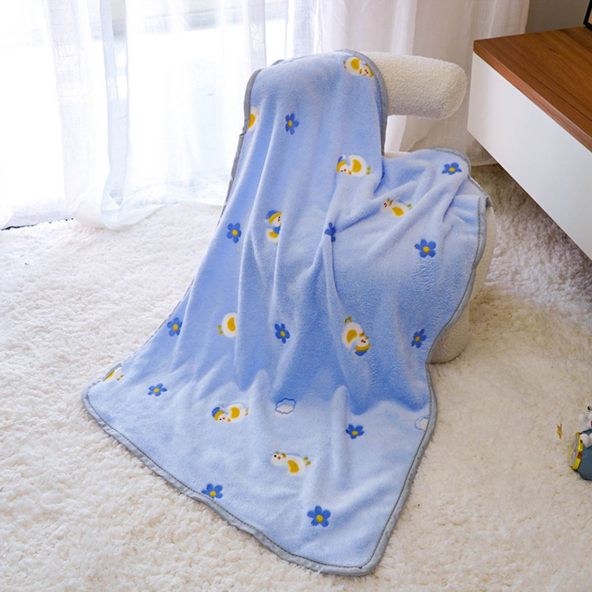 Cartoon Print Thick Sleeping Mat Warm Blanket