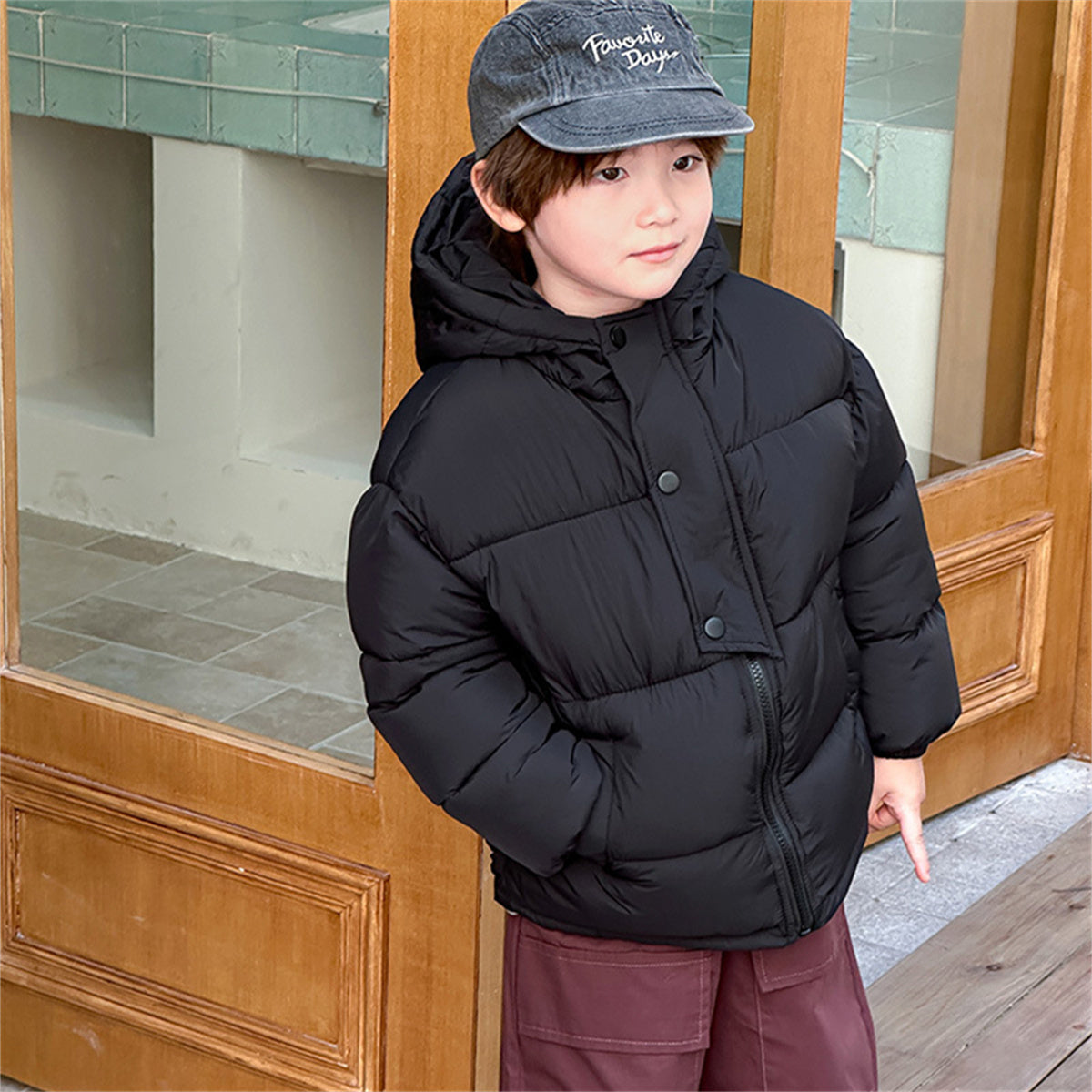 children's winter short down jacket