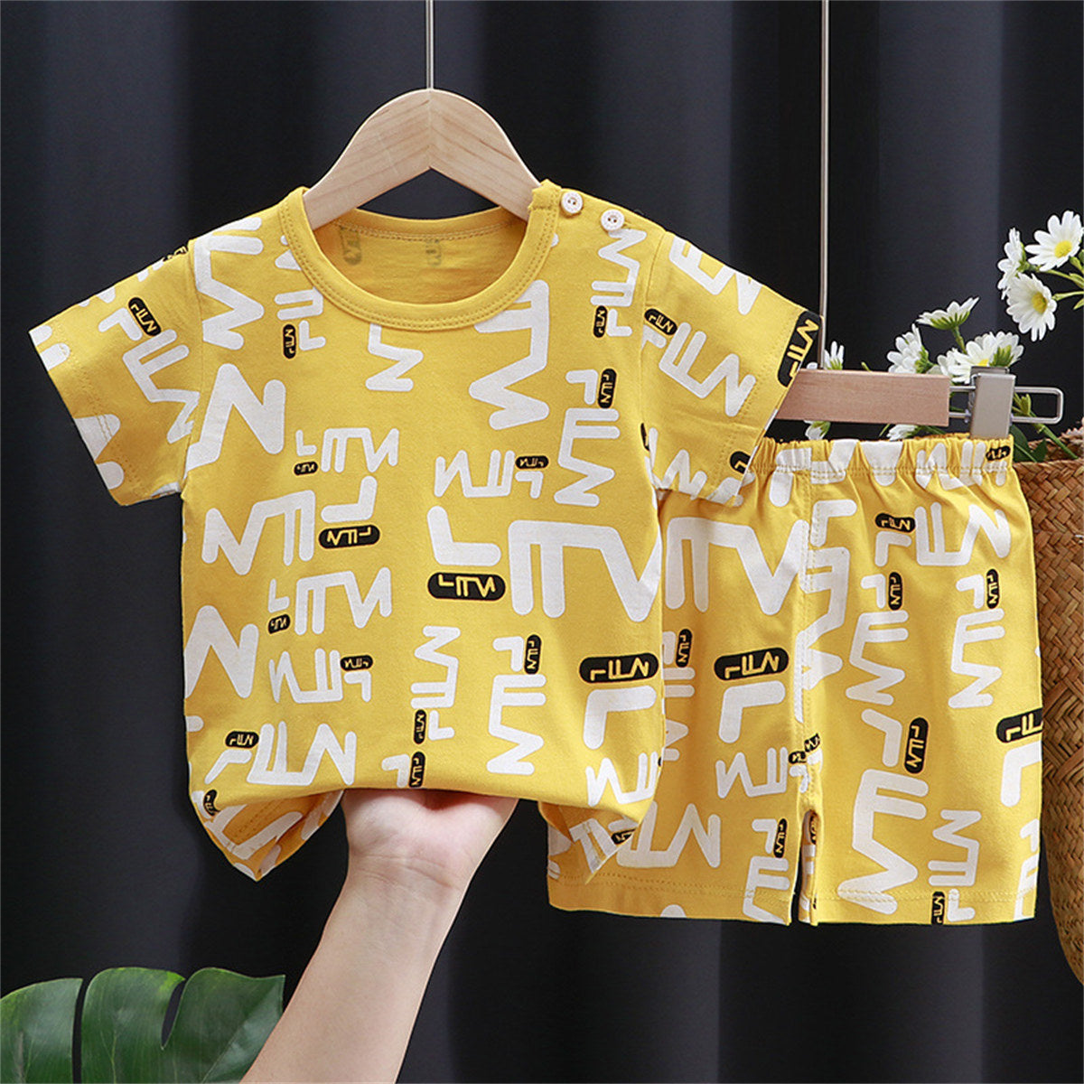 Boys' short-sleeved cartoon pattern home wear suit