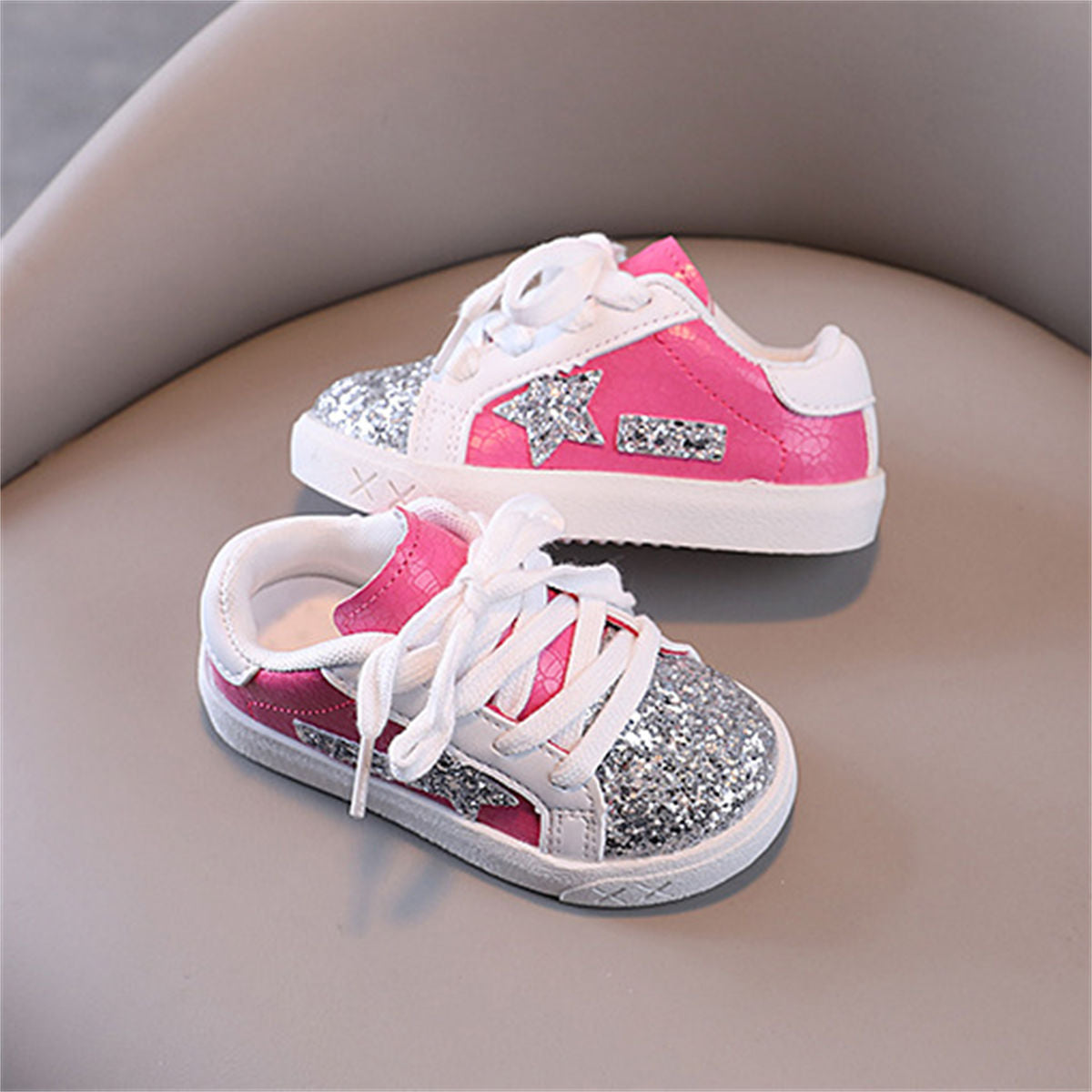 Toddler girls autumn sweet fashion style sequined star style low-top sneakers