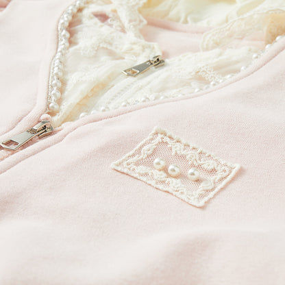 4-10 Years Lace Layered Sweatshirt Set