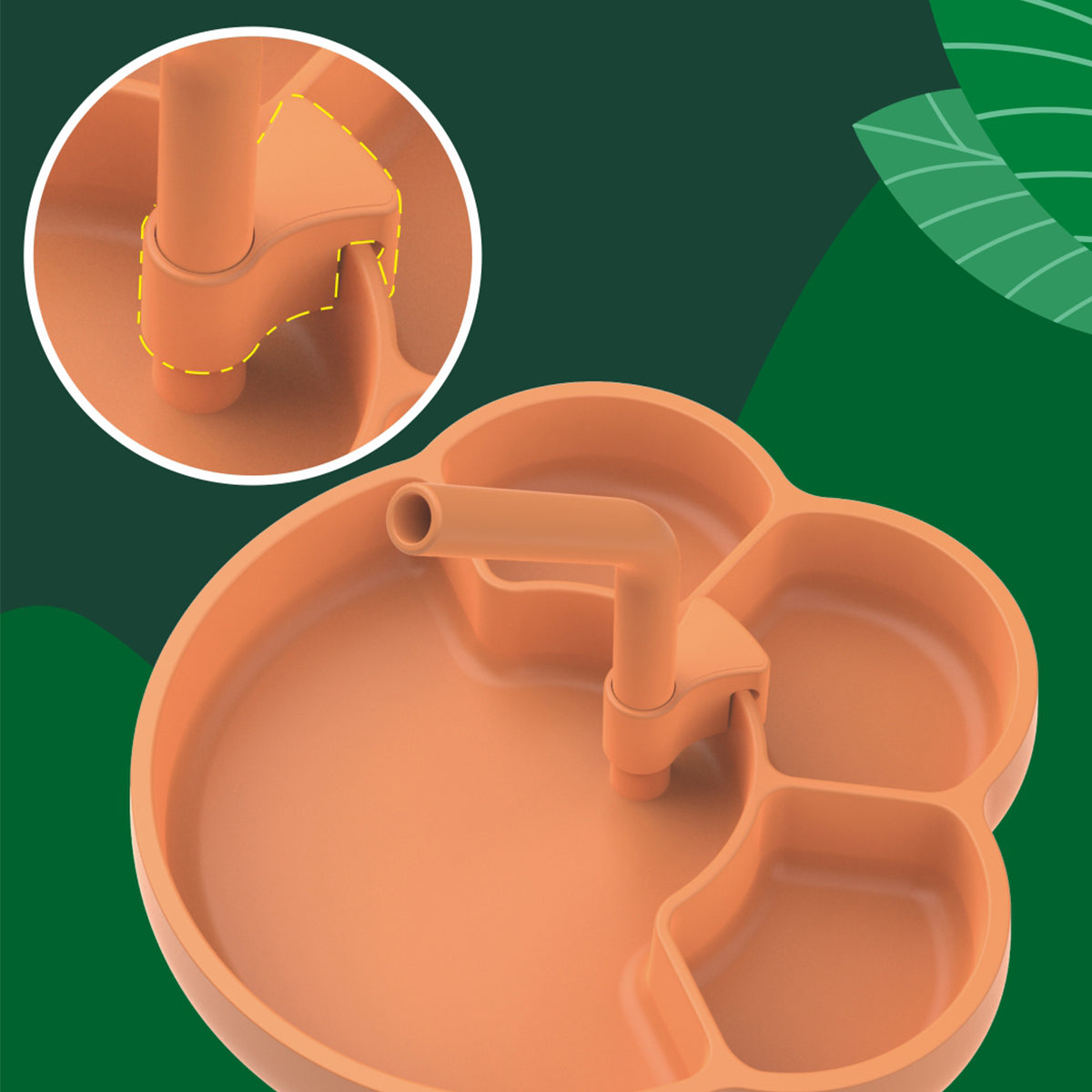 Silicone Plate with Straw