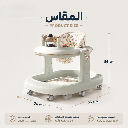 Adjustable Height Baby Walker with Music for Infants