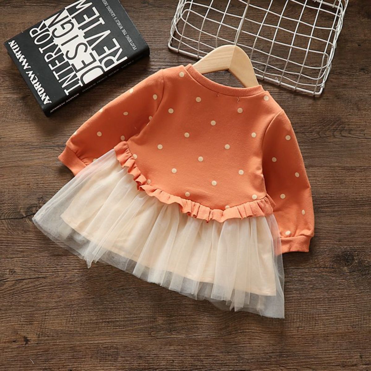 Girls autumn dress long sleeve baby sweater dress new style gauze skirt baby girl princess dress