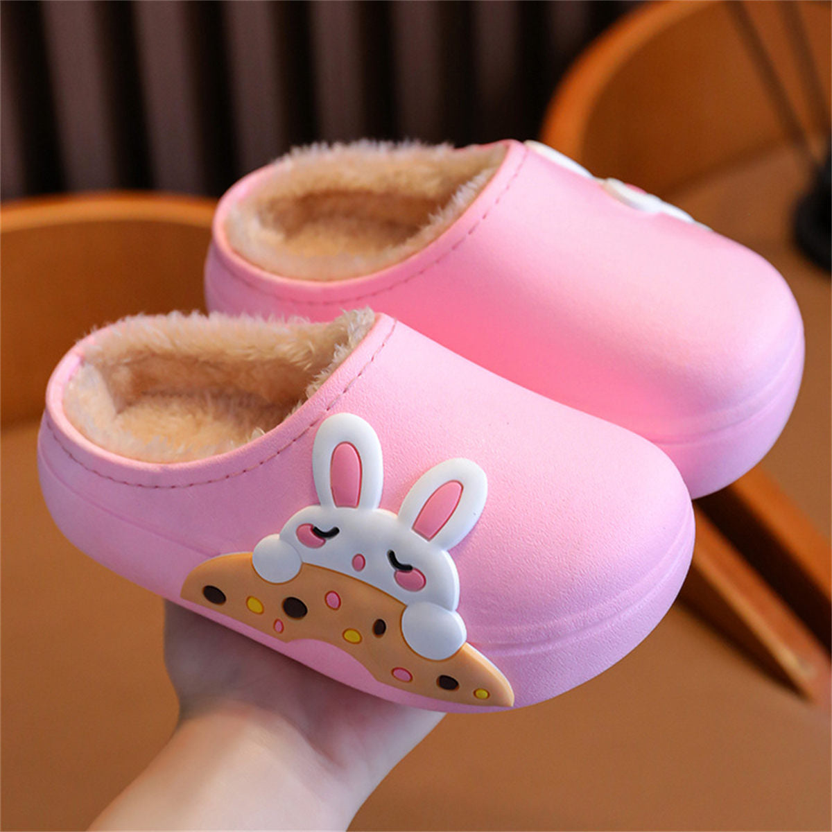 Winter cartoon pattern cute style indoor warm cotton slippers for boys and girls