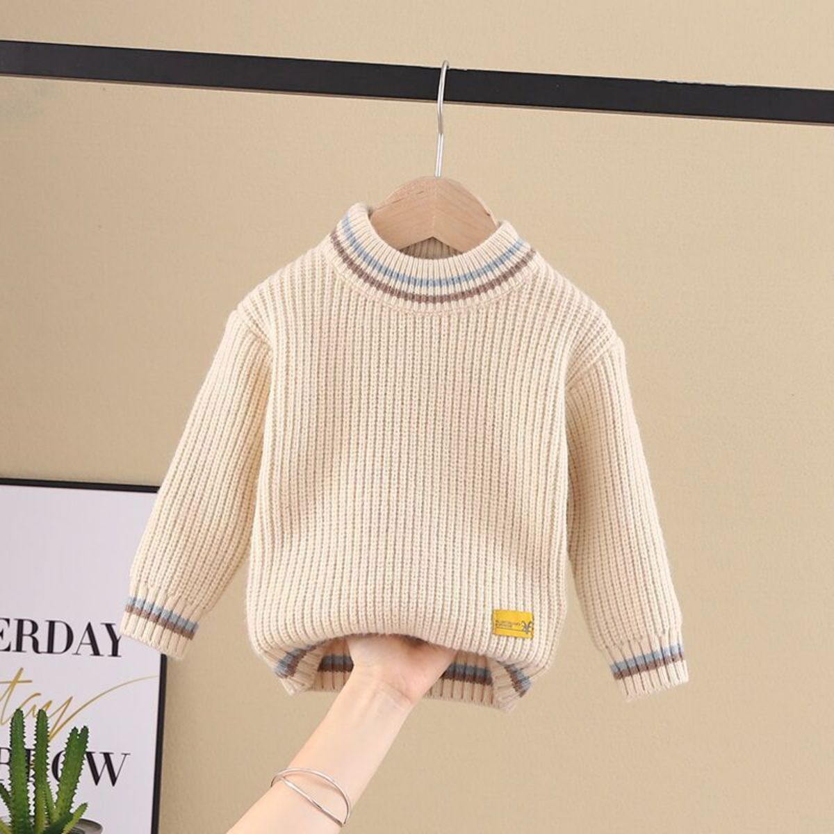 Children's sweater pullover boy knitted round neck toddler girl bottoming shirt