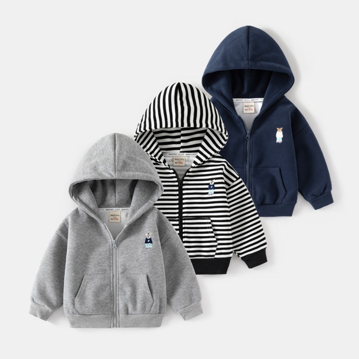 Children's hooded sweatshirt autumn new boys composite thickened sweatshirt baby zipper shirt jacket