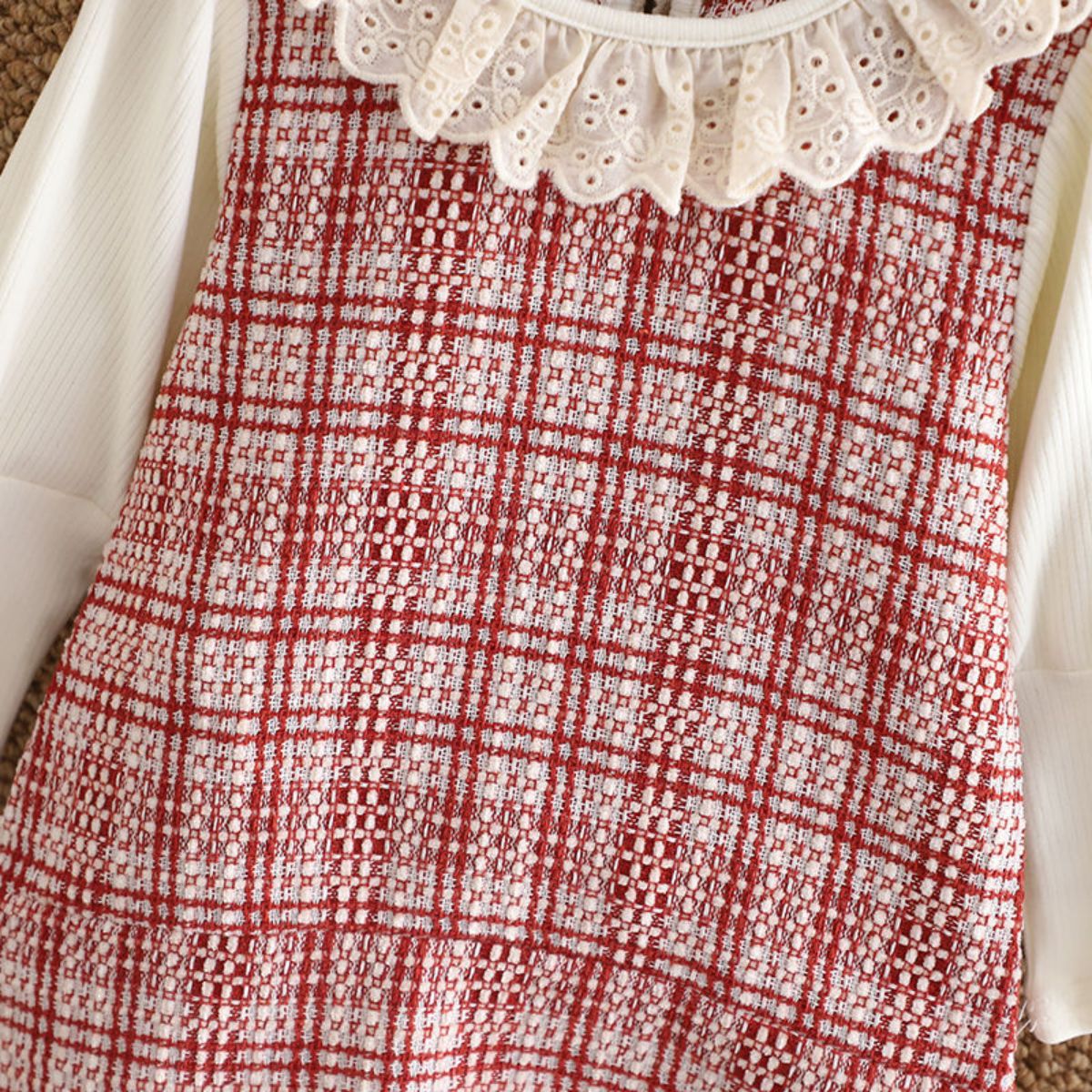 Girls little girl cute children autumn dress spring and autumn new children's long-sleeved dress fake two-piece suit