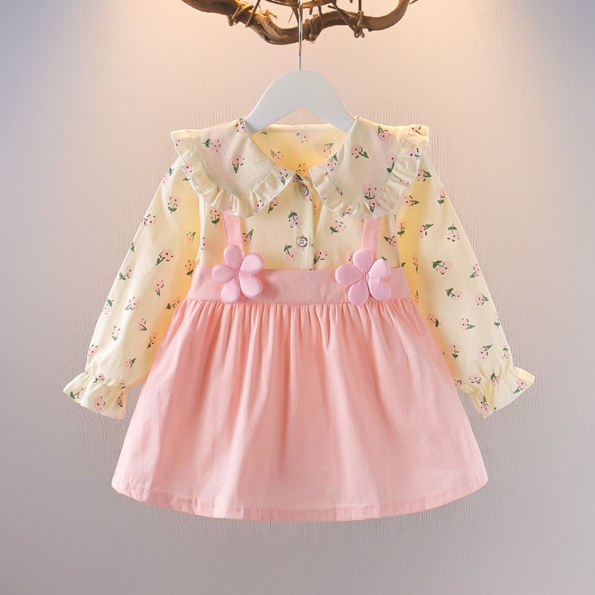 One and a half year old baby toddler autumn dress skirt baby girl clothes cute floral dress 2 girls dress princess dress