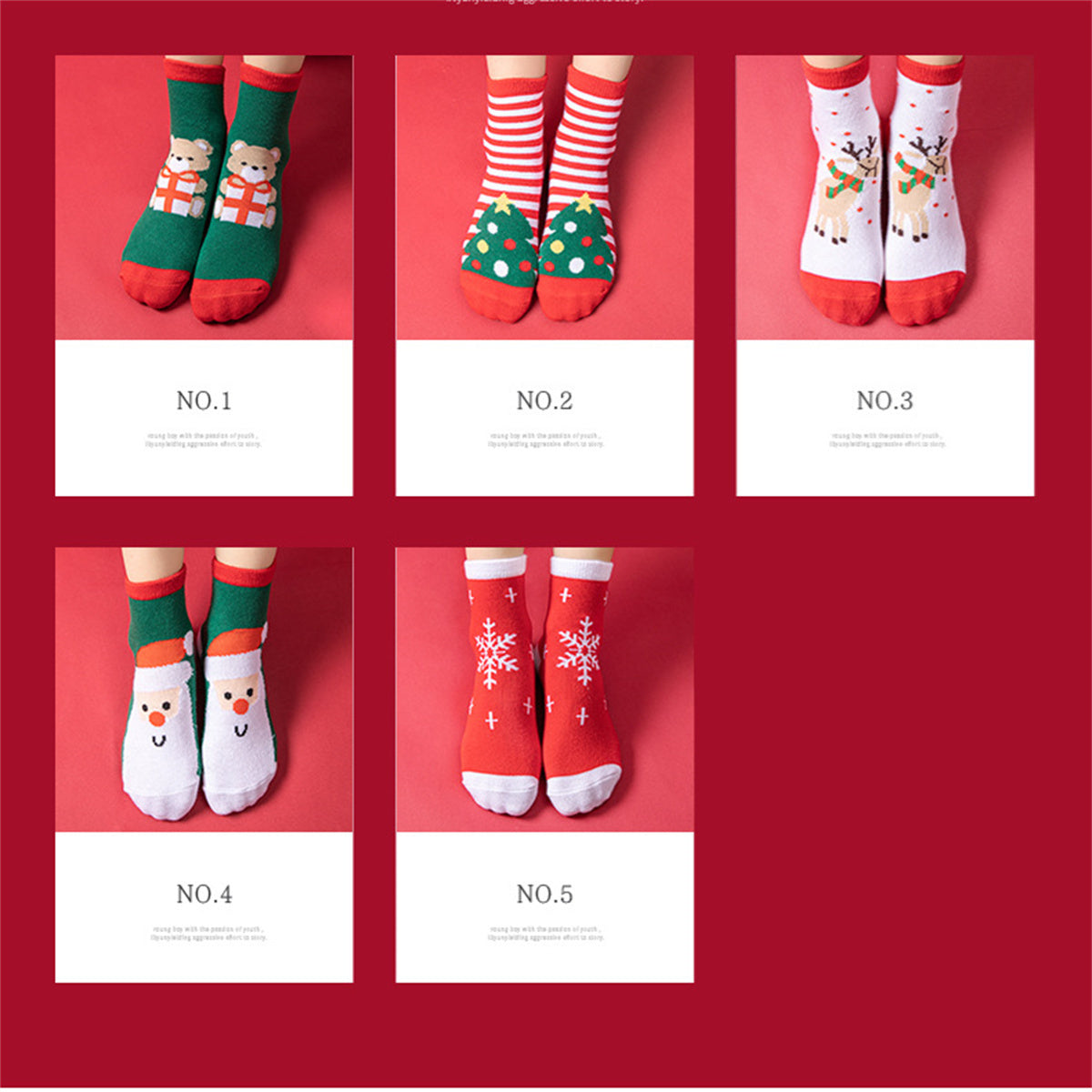 Children's boys and girls Christmas cute funny cotton breathable socks set