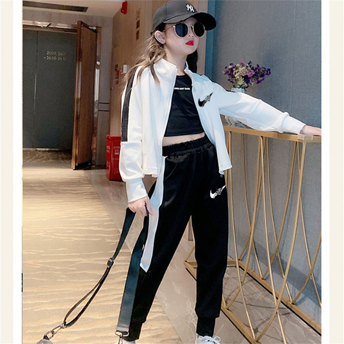 Fashion sports casual long-sleeved sweatshirt two-piece suit