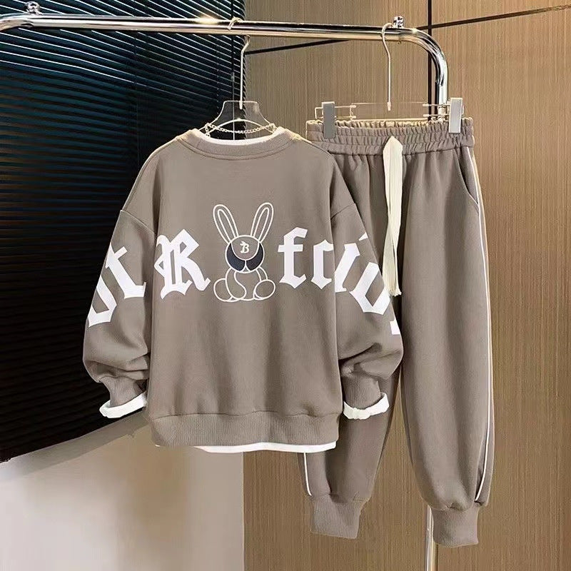 Boys' long-sleeved sweatshirt and sweatpants set