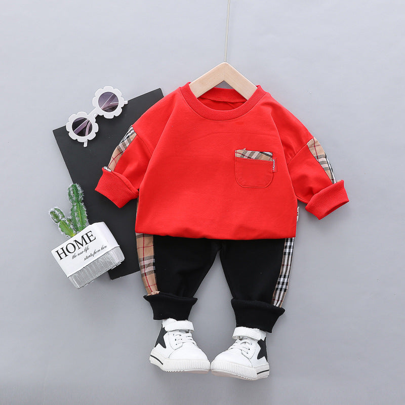 2-piece Plaid Pullover & Pants for Toddler Boy