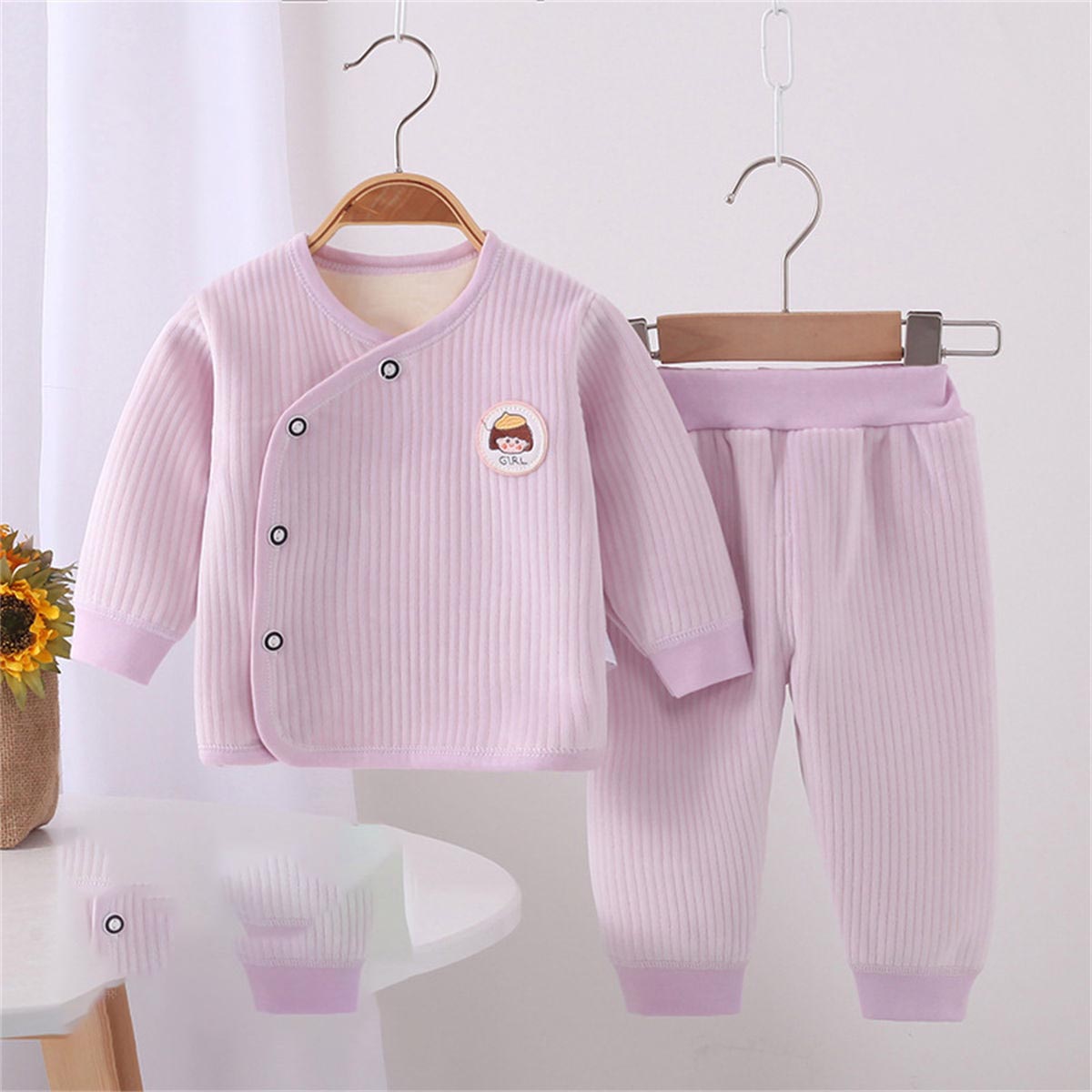 baby's fleece two piece thermal underwear set