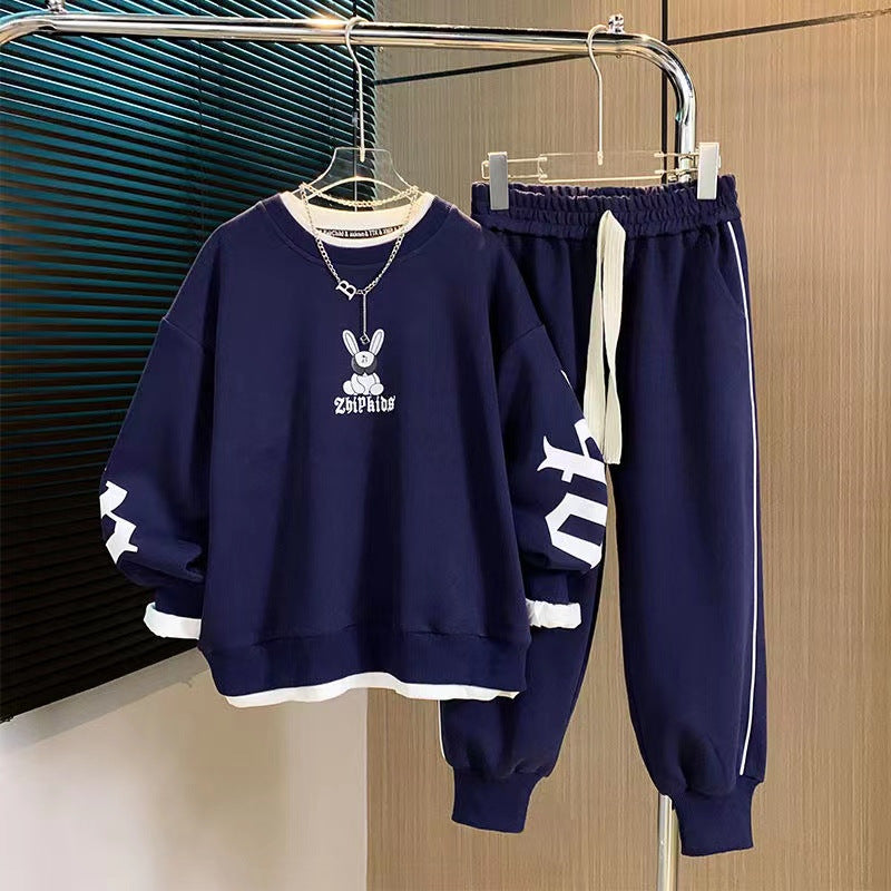 Boys' long-sleeved sweatshirt and sweatpants set