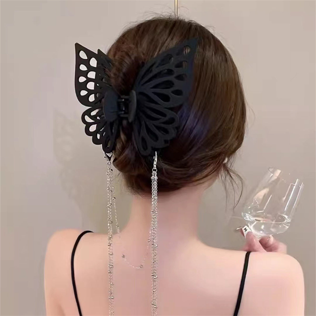 Children's three-dimensional bow tassel temperament style hairpin