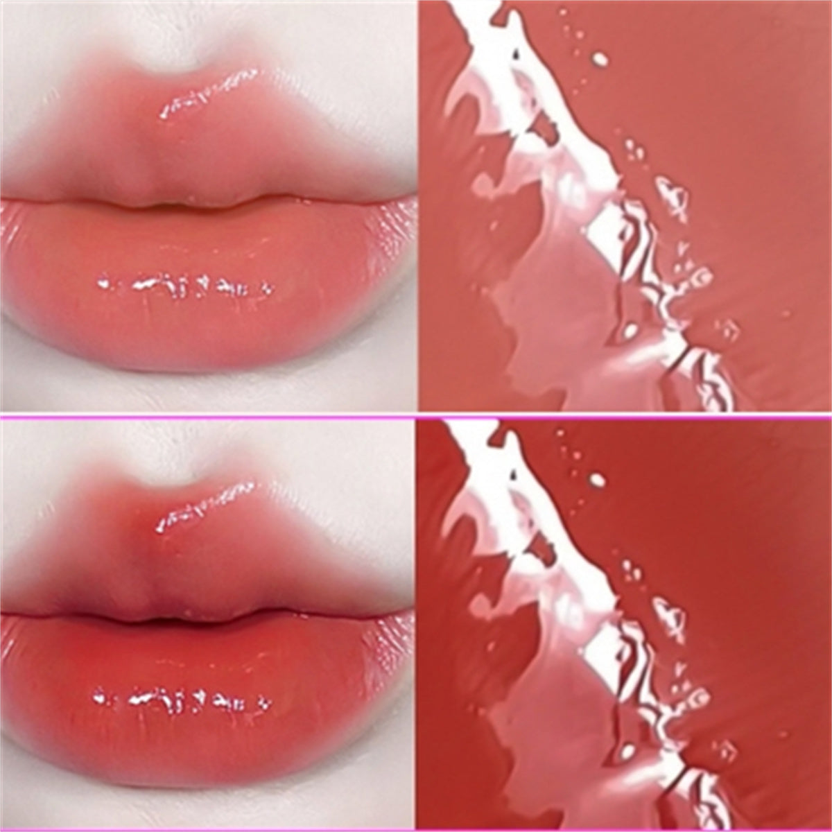 Watery mirror lip glaze does not stick to cups and does not fade. Party-style moist lip glaze