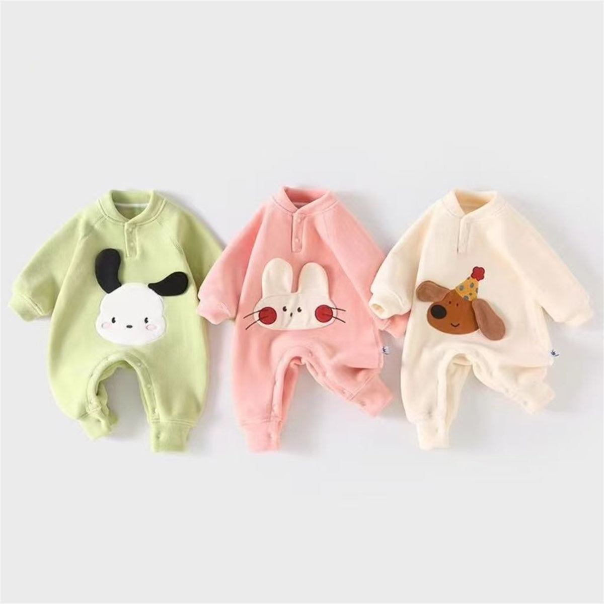 Newborn baby thick clothes super cute cartoon baby romper crawling clothes