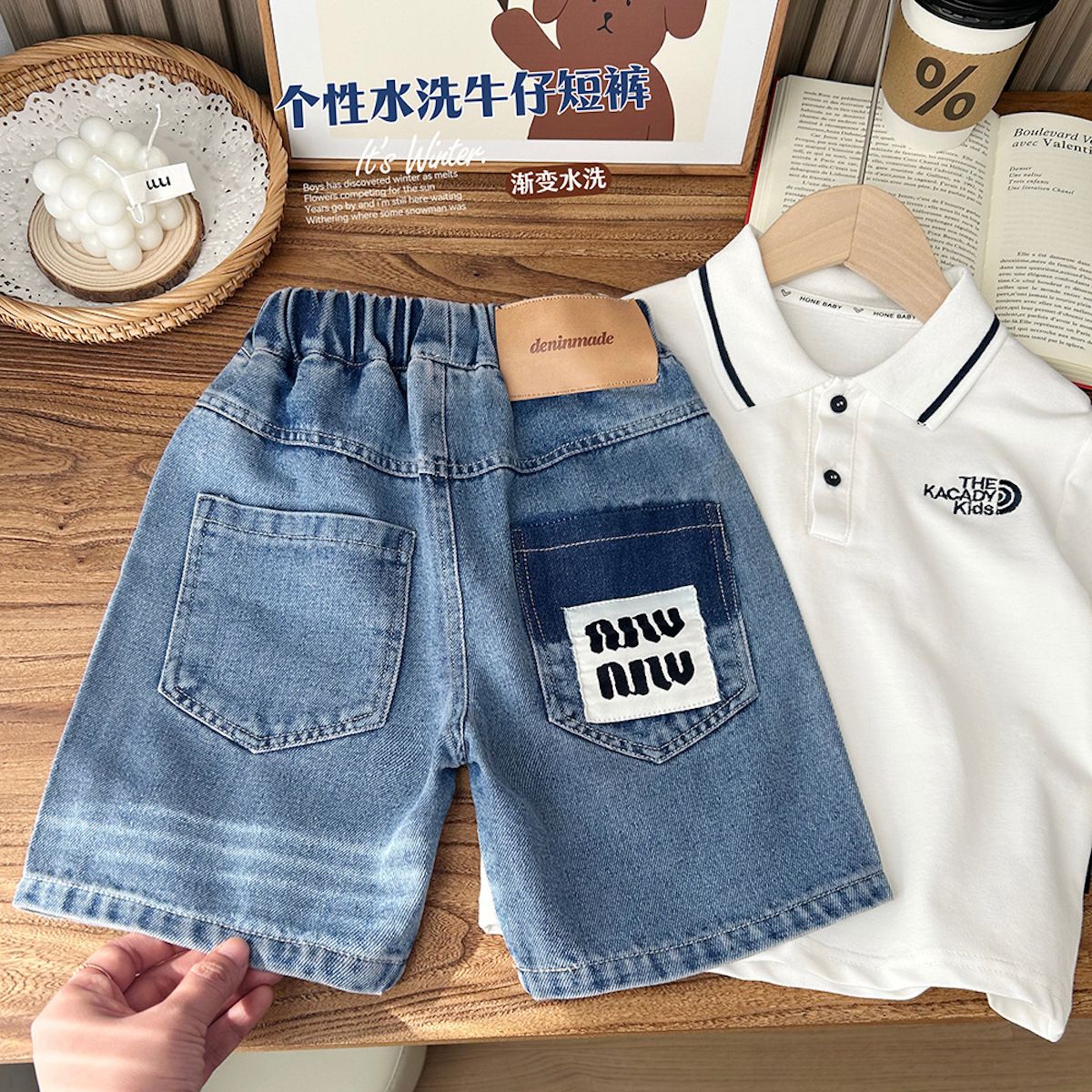 Children's clothing boys children's denim shorts shorts