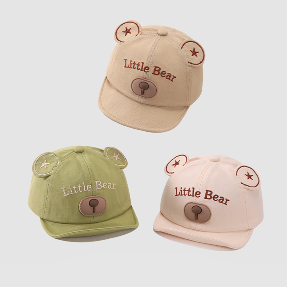 Children's cartoon bear ears soft brim cap