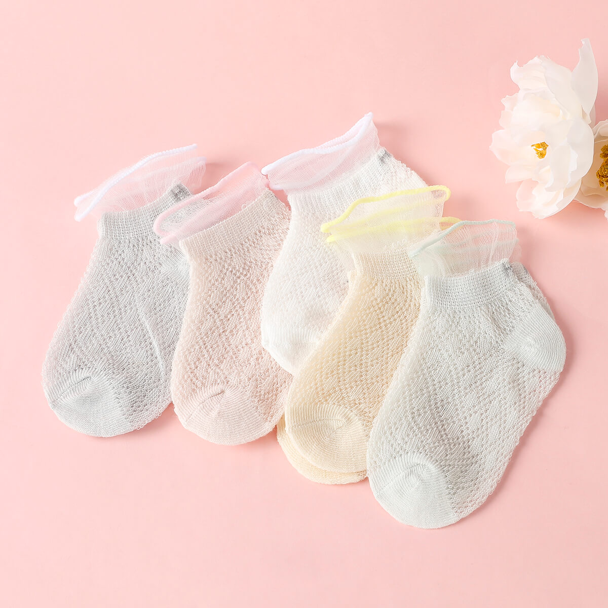 Children's 5-pack smiley face socks