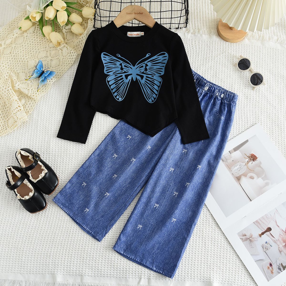 New autumn and winter printed butterfly leisure suit