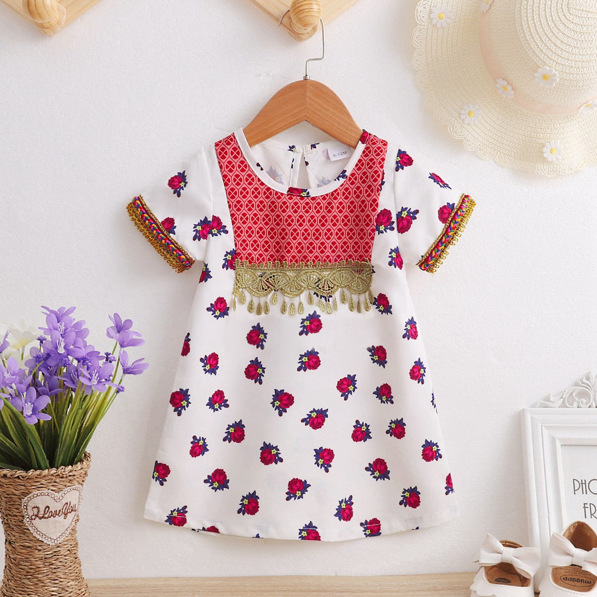 Baby Girl Clashing Lace Floral Dress