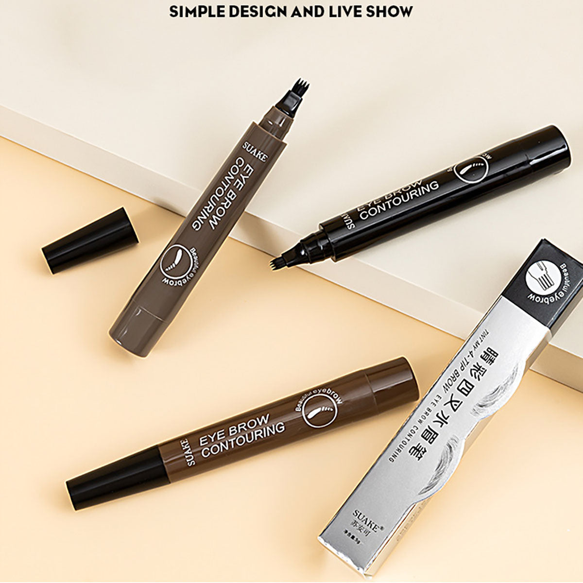 Suanke SUAKE four-pronged wild eyebrow pencil waterproof sweat-free smudge-free simulation root-clear liquid eyebrow pencil