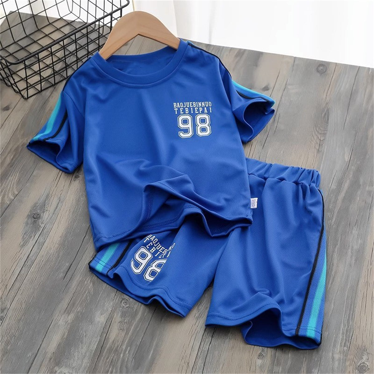 New summer children's basketball suits boys sportswear quick-drying clothes medium and large children's short-sleeved shorts two-piece suit