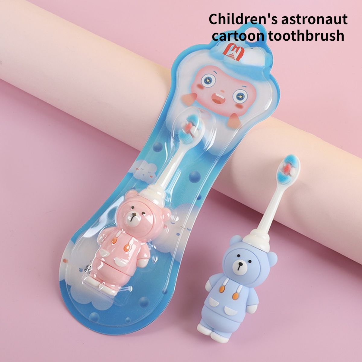 Children's toothbrush bear oral cleaning tooth protection split flower head toothbrush