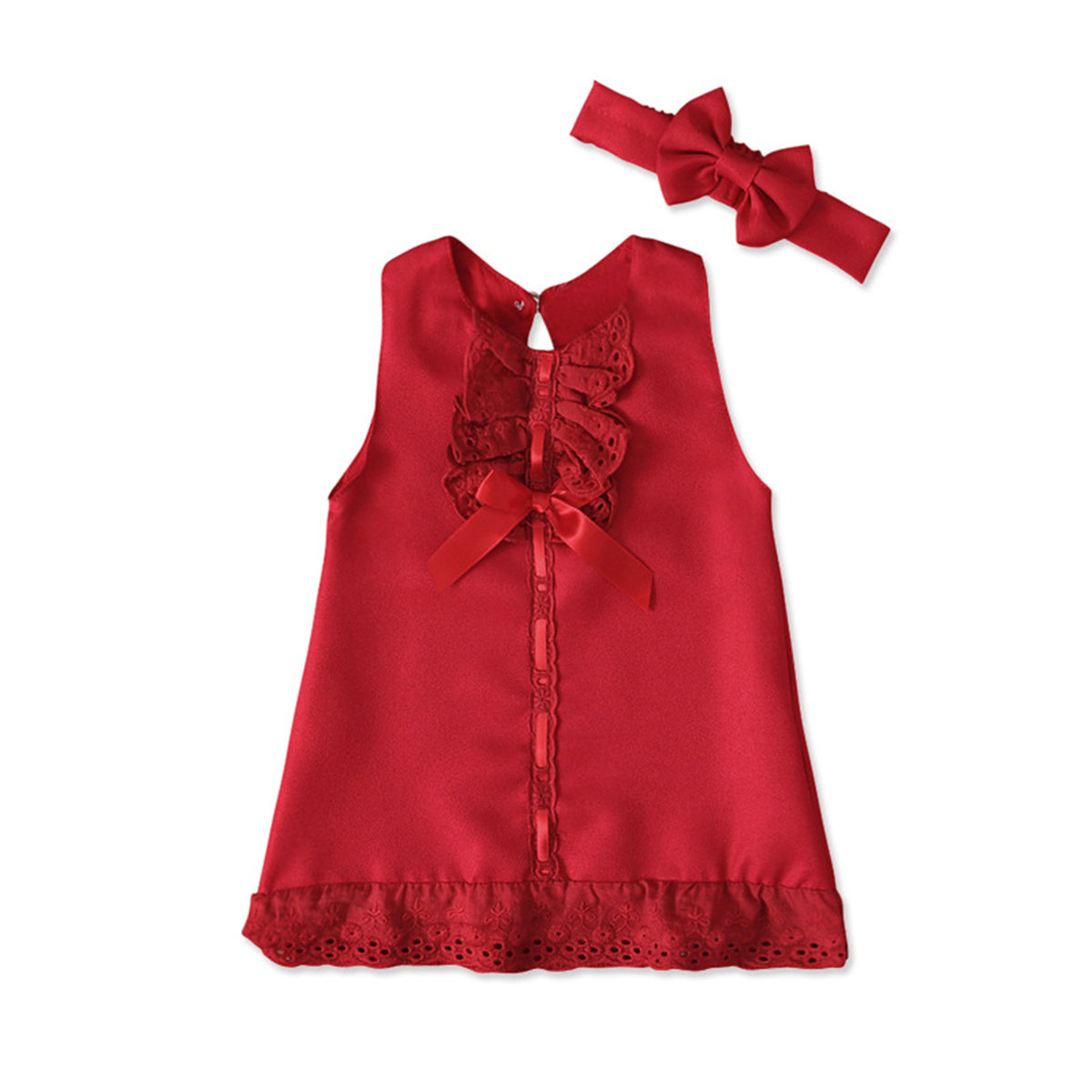 Children's European and American summer style girls' sleeveless bow skirt two-piece children's clothing dress ins