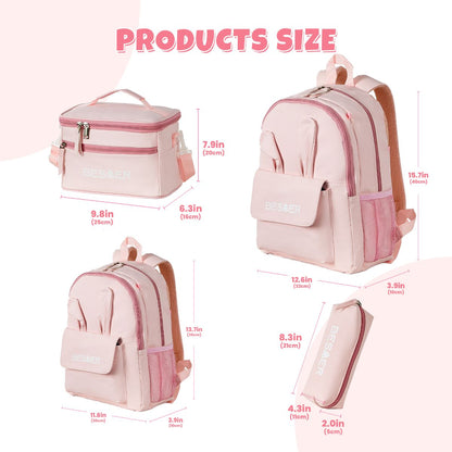 4PCS School Backpack with Lunch Bag and Pencil Case