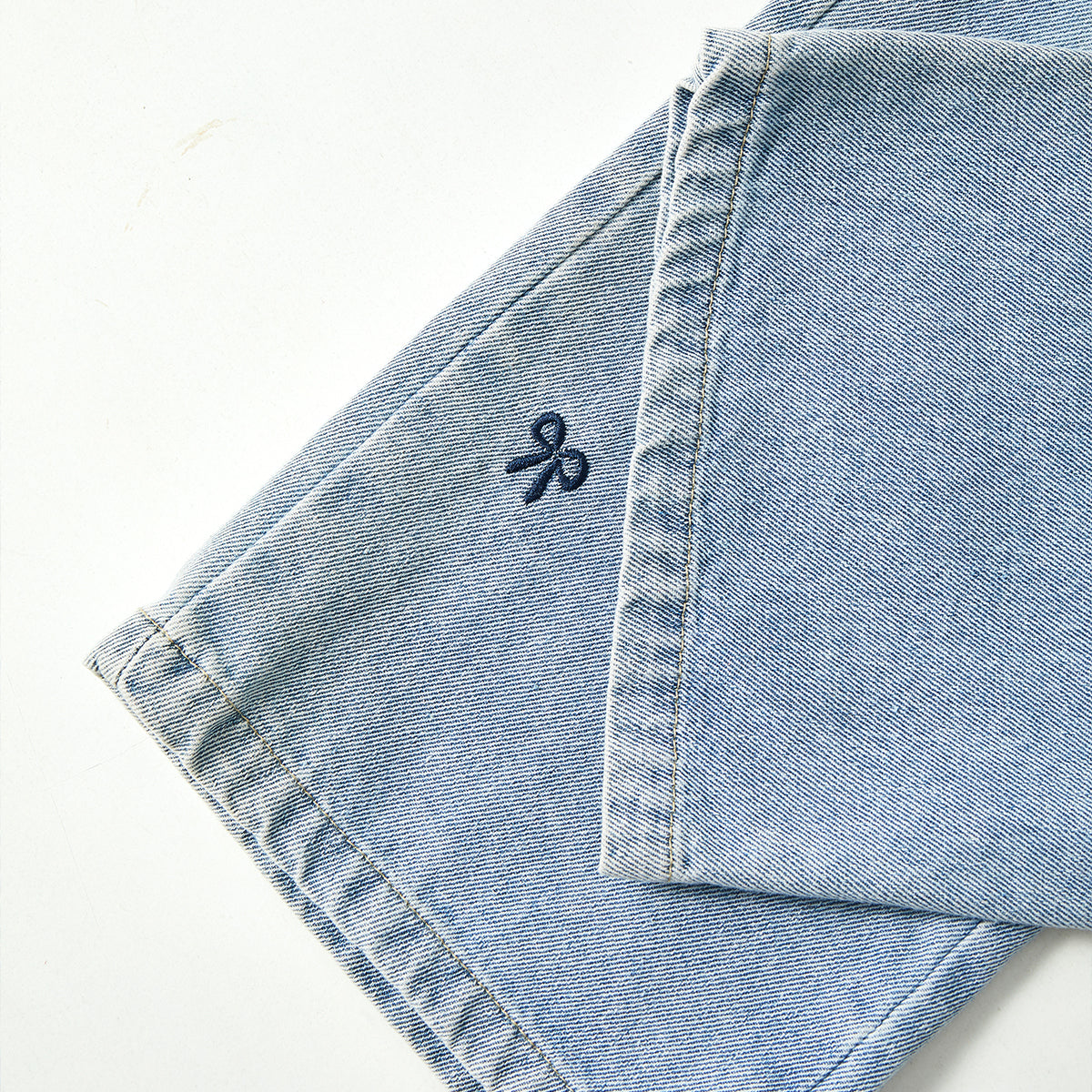 4-9 Years Embroidered Denim Wide-Leg Pants