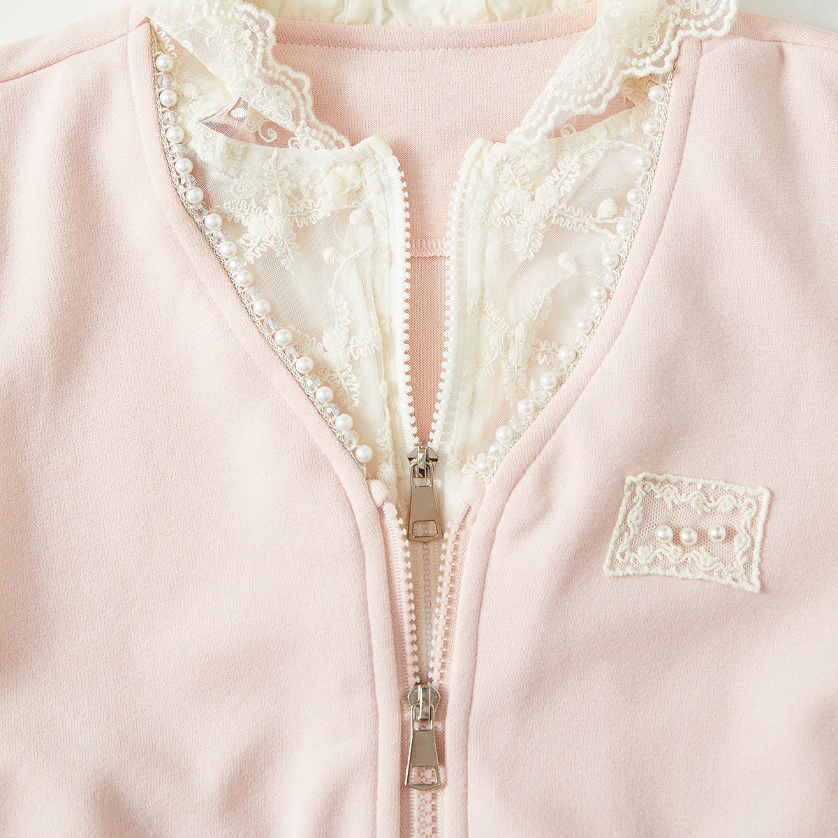 4-10 Years Lace Layered Sweatshirt Set