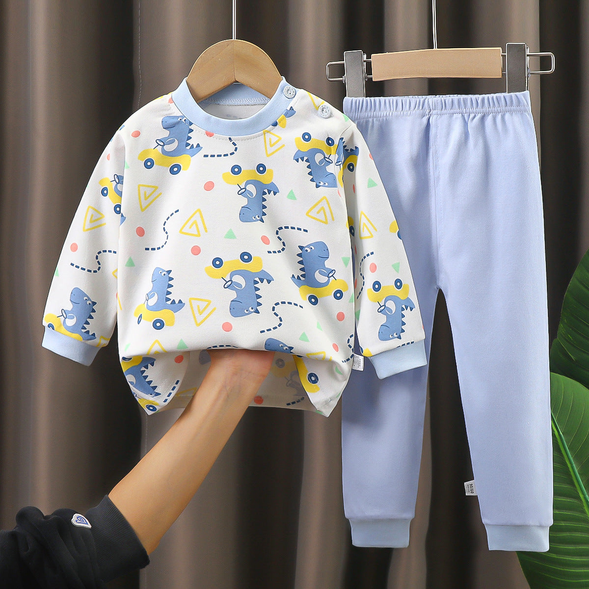 Boys Cartoon Animal Pattern Cotton Homewear Long Sleeve Suit