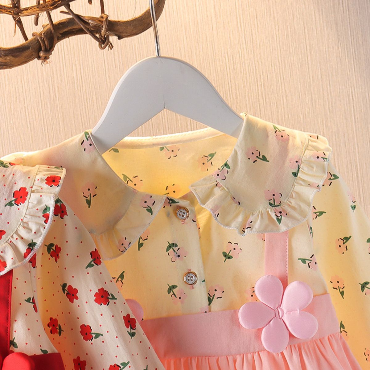 One and a half year old baby toddler autumn dress skirt baby girl clothes cute floral dress 2 girls dress princess dress