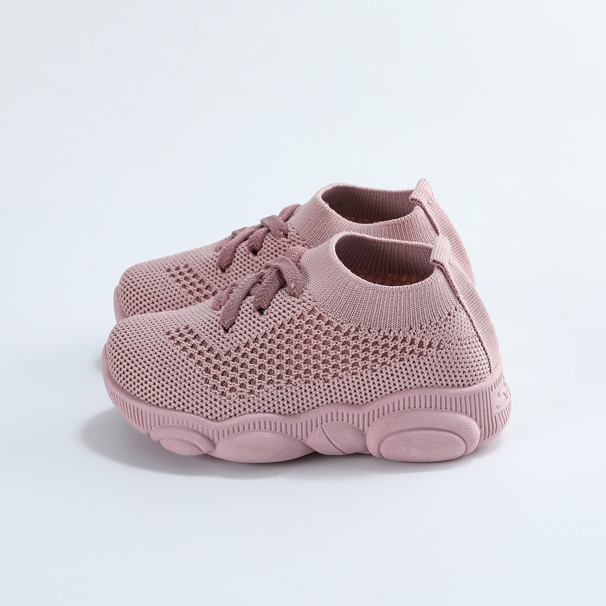 Children's solid color fabric breathable sports shoes