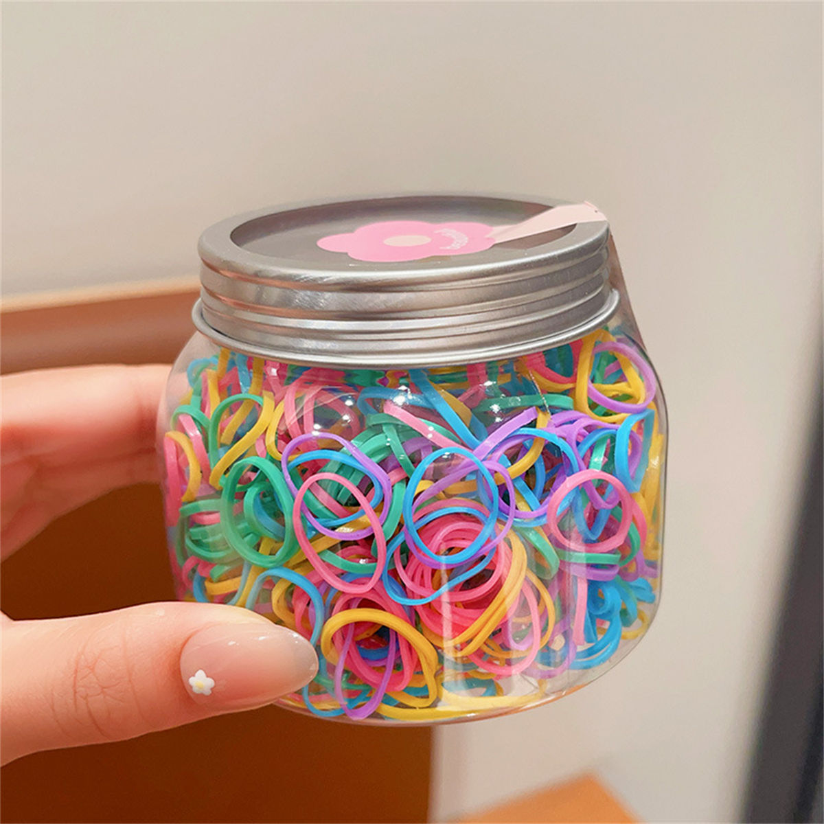 Children's baby cute daily candy color hair tie without damaging hair