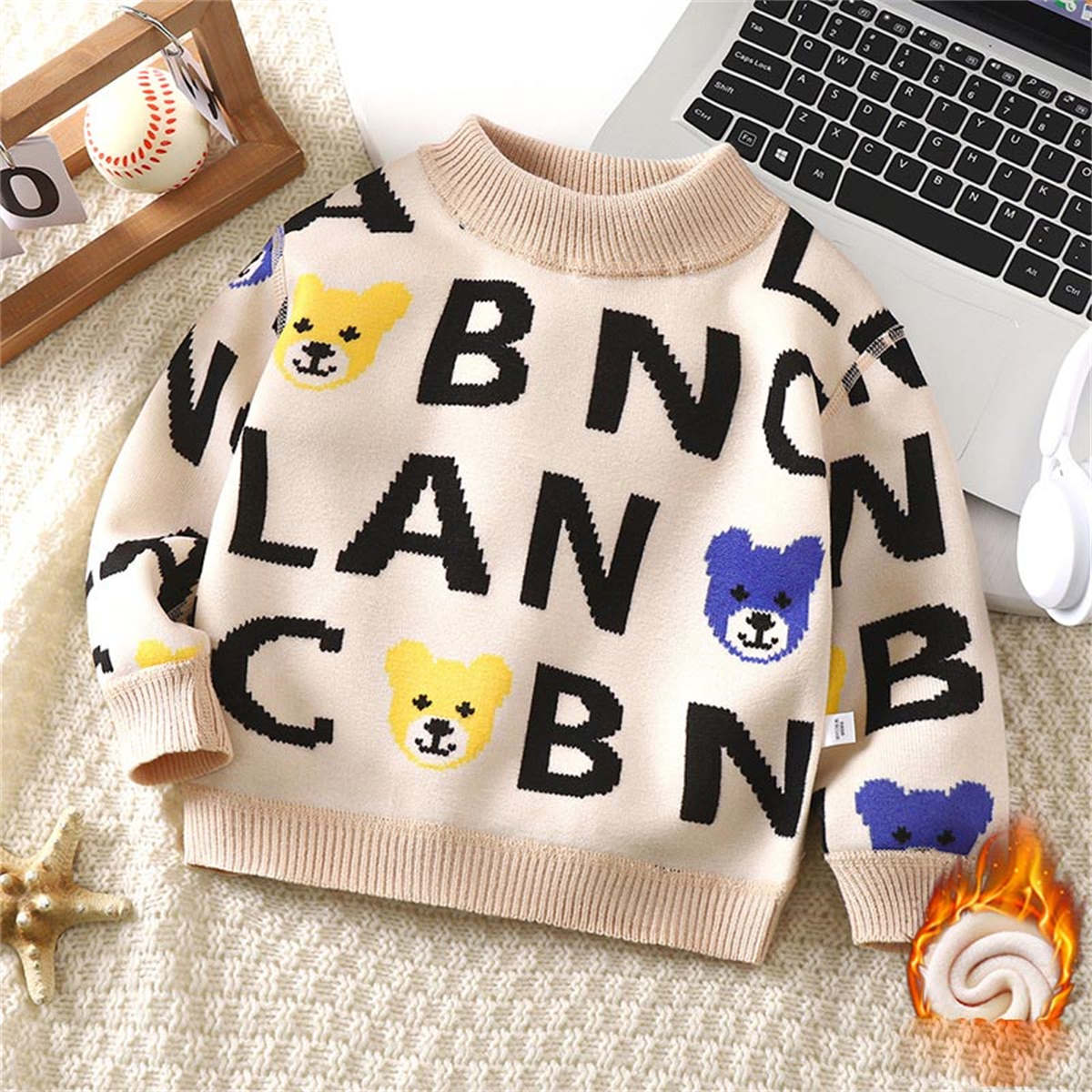 children&#39;s sweater knitted fleece bottoming shirt top