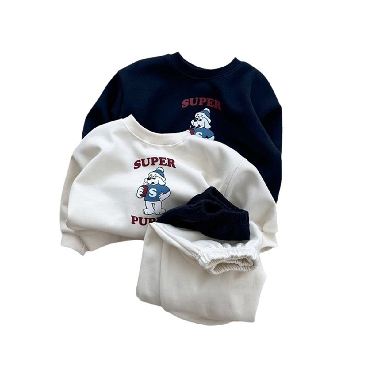 Infant and Toddler Letter Cartoon Cute Casual Children's Suit with Hood