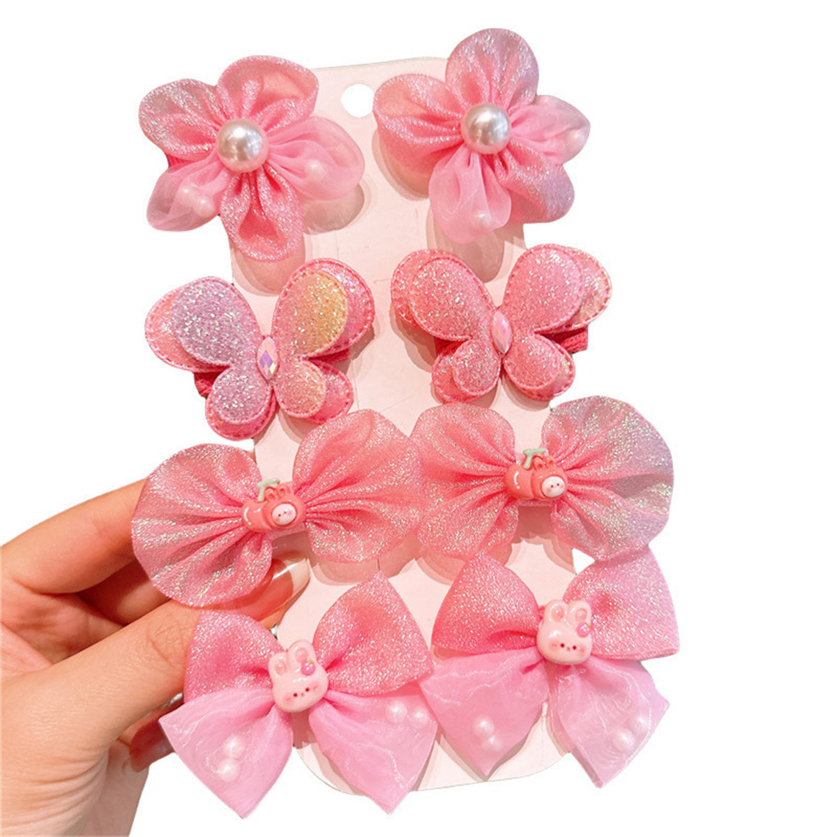 Children's bow hairpin princess super fairy yarn flower bangs clip does not hurt the hairpin