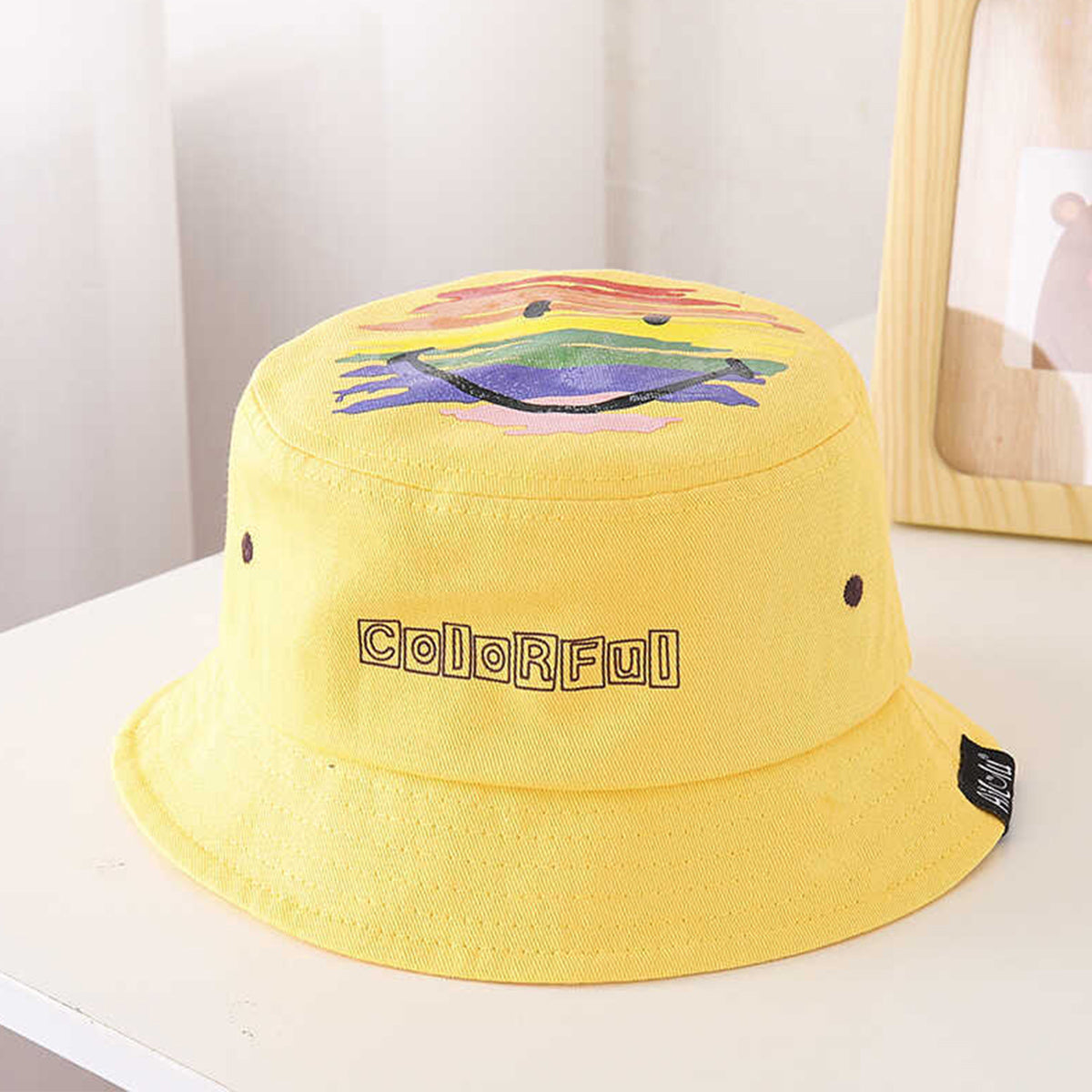 Children's cartoon smiling face sunshade fisherman hat