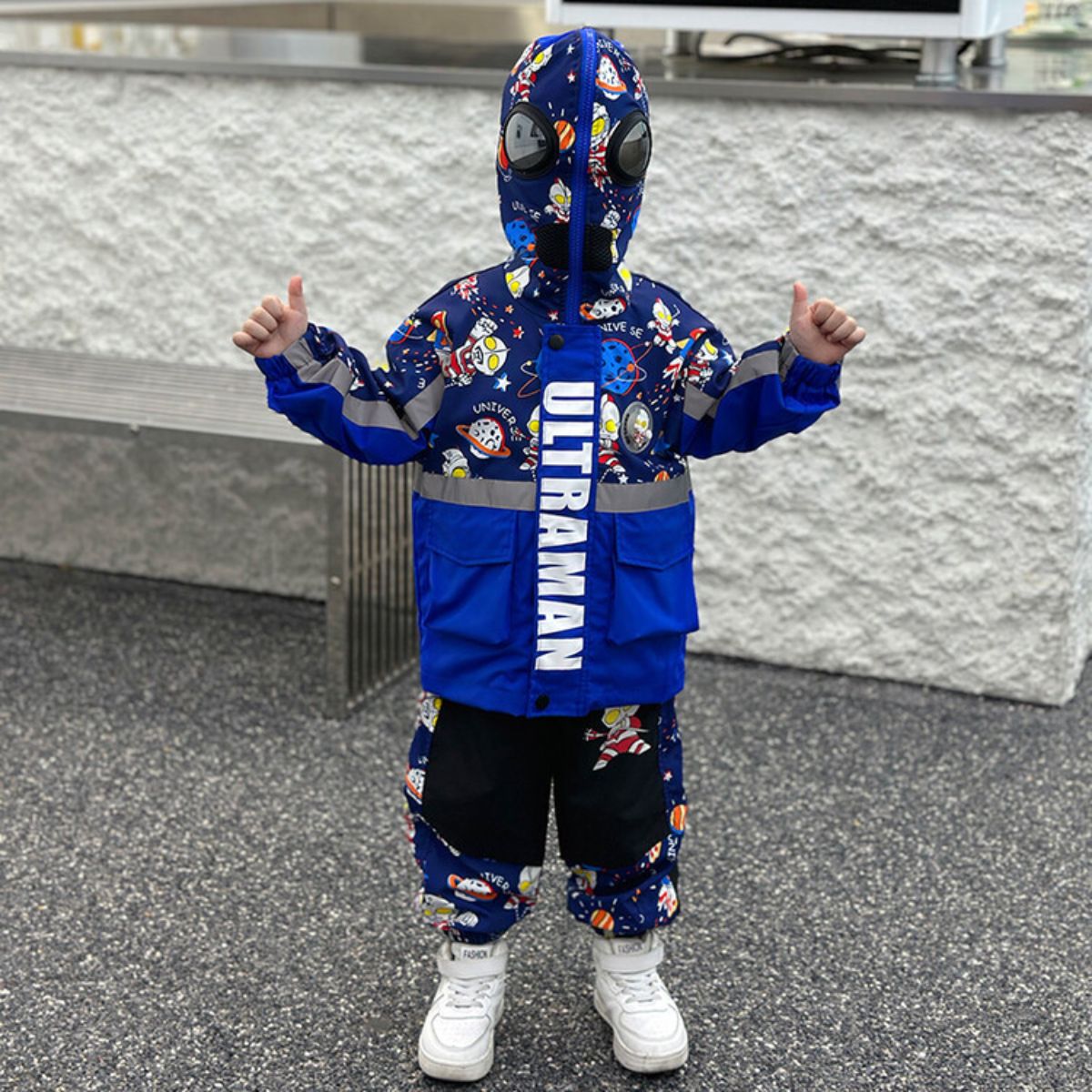 Boys Ultraman Eyes Suit Spring and Autumn New Children's Handsome Jacket Two-piece Suit for Small and Medium Children