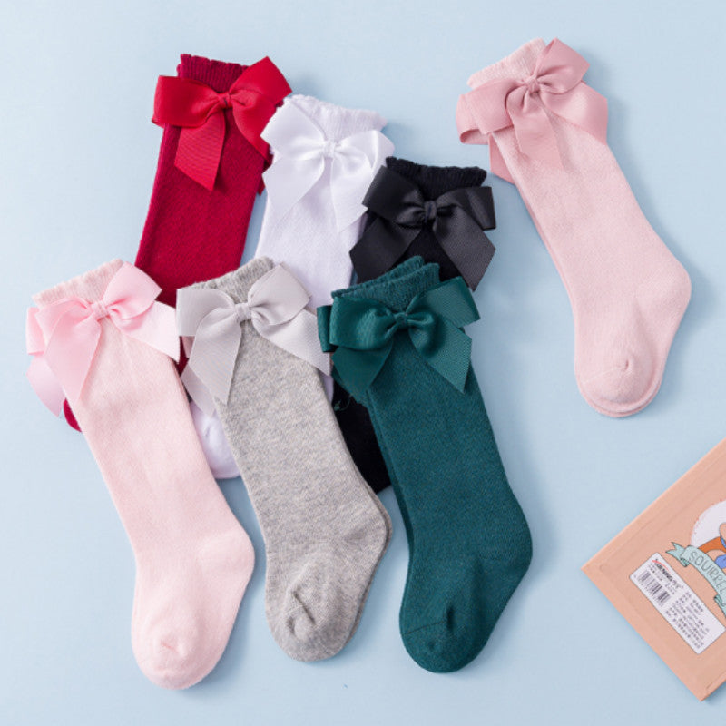 Children's Bowknot Knee-High Stockings