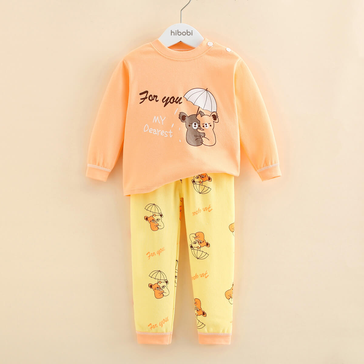 Toddler Girl Cat Pattern T-shirt & Trousers Pajamas