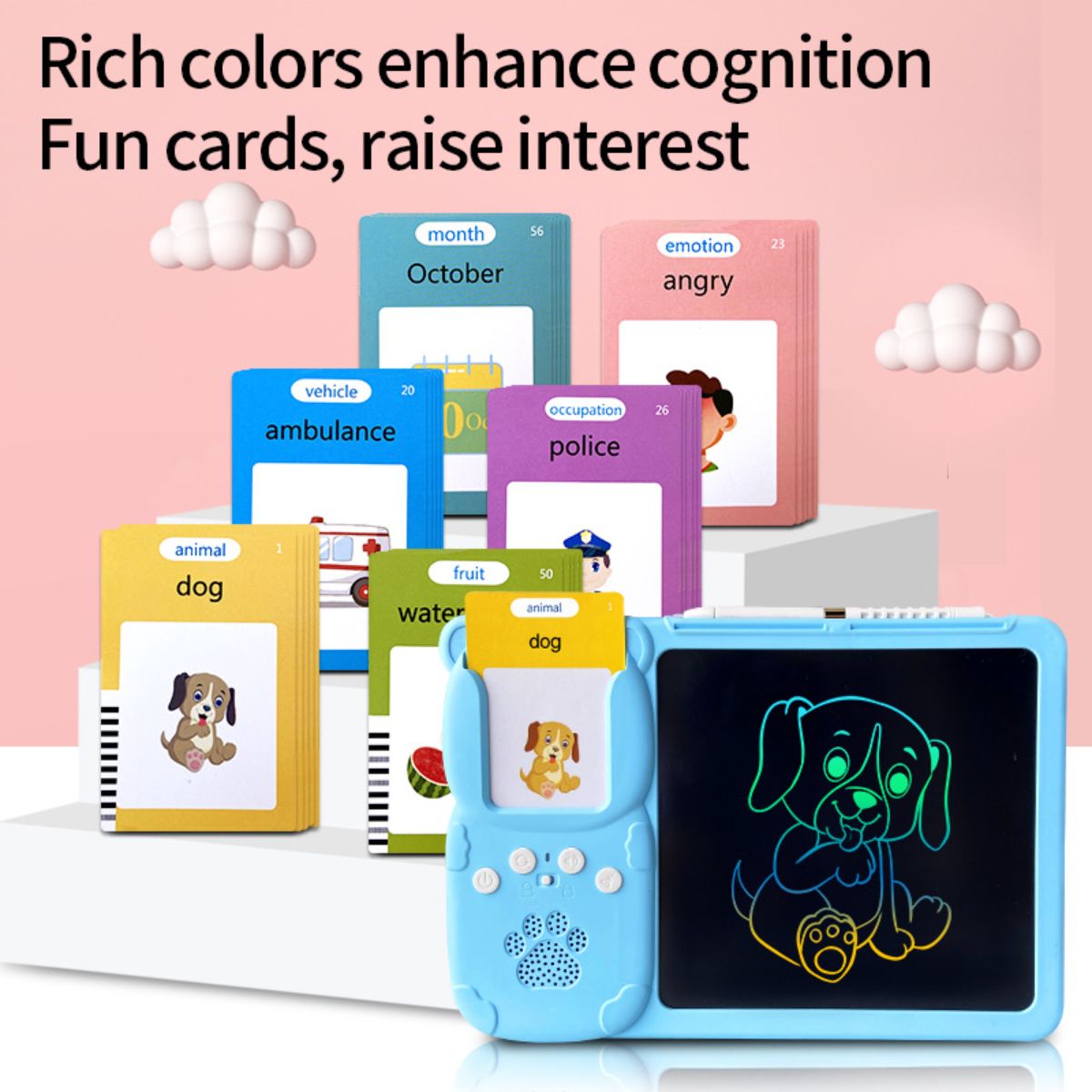 Children's LCD handwriting board card drawing machine card insertion graffiti drawing board puzzle all-in-one machine