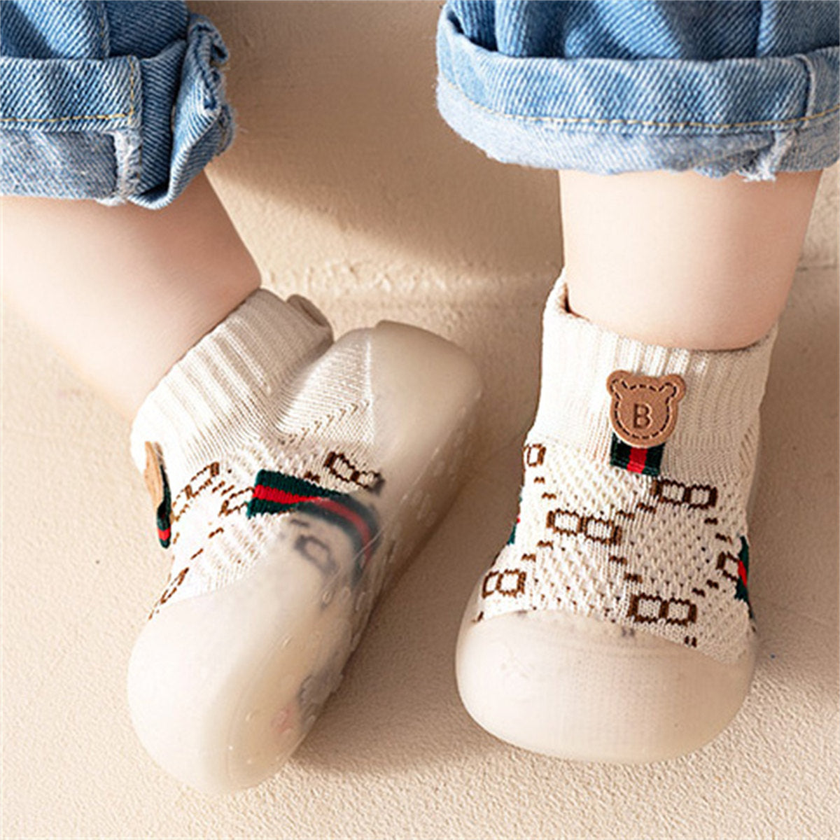 Children's mesh printed pattern non-slip toddler shoes