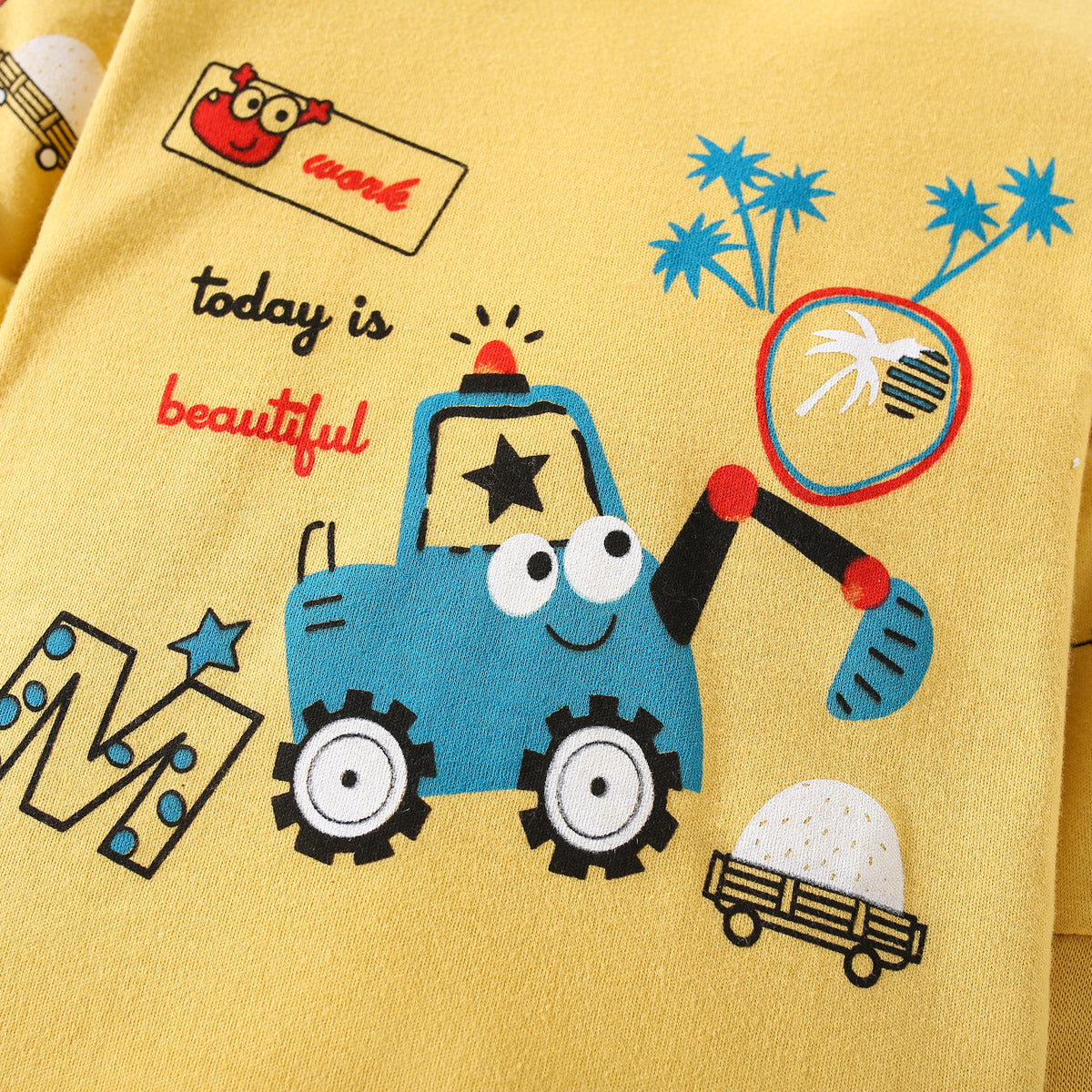 Boys Cartoon Car Home Clothes Set